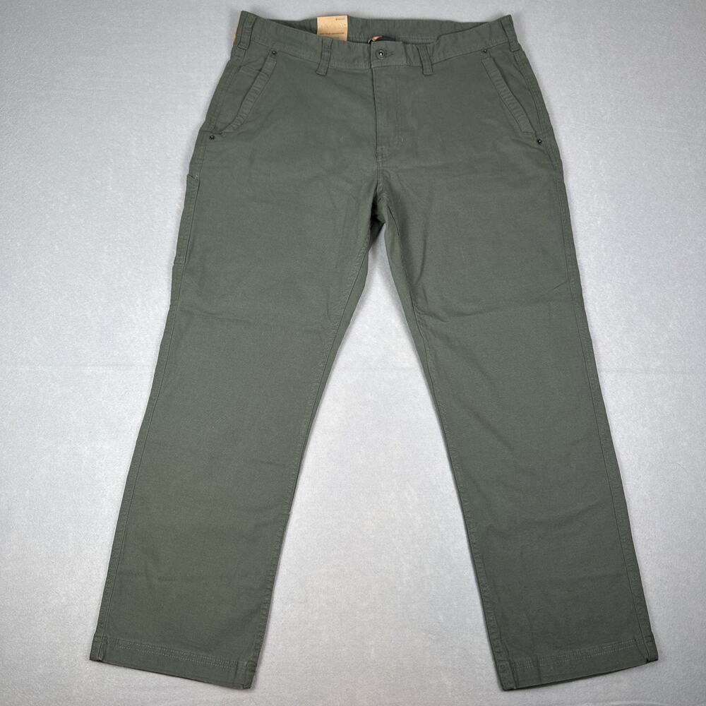 NWT Eddie Bauer Canvas Utility Pant Green Men’s 36x30 Stretch
